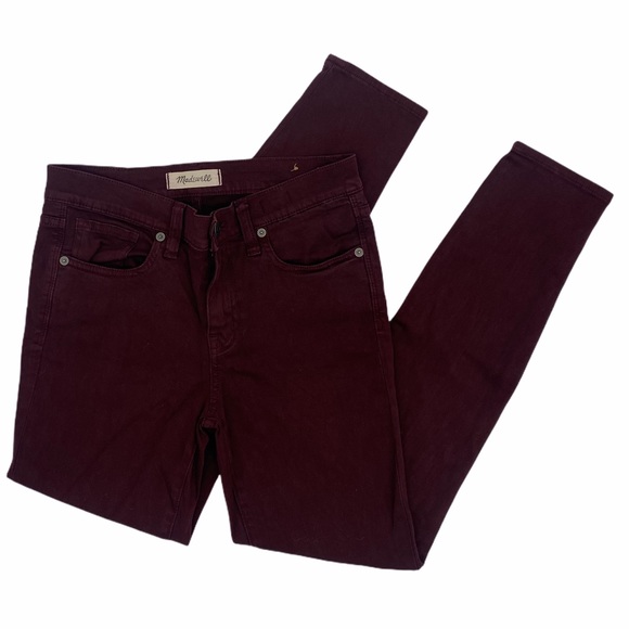 Maroon High Waisted Madewell Skinny Jeans